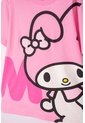 Camiseta De My Melody & Kuromi Rosada Con Estampado En Frente Para Niña 4 de My Melody & Kuromi