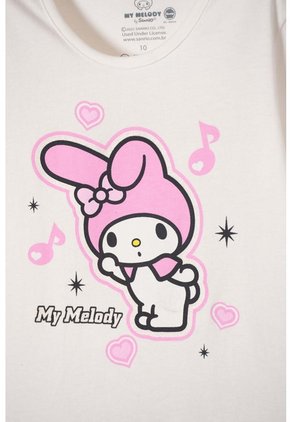 Camiseta My Melody Manga Corta Marfil Para Niña 4