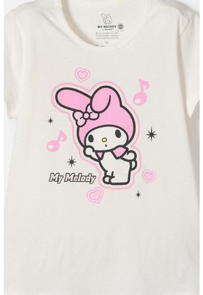 Camiseta My Melody Manga Corta Marfil Para Niña 4