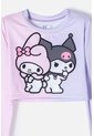 Conjunto De Baño De My Melody & Kuromi Rosado Y Lavanda Manga Larga Para Niña 10 de My Melody & Kuromi