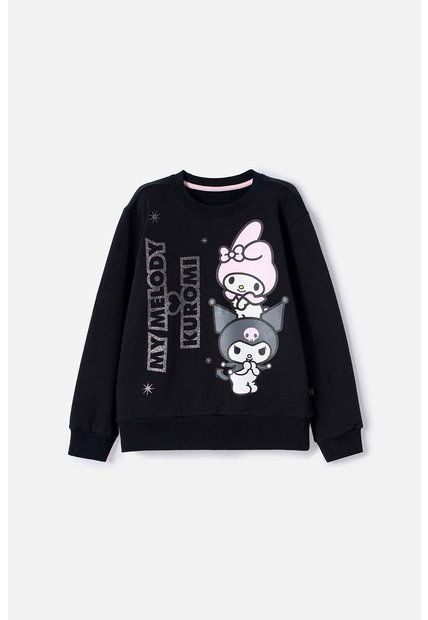 Buzo De My Melody & Kuromi Negro De Diseño Cerrado Para Niña 10