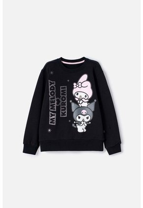 Buzo De My Melody & Kuromi Negro De Diseño Cerrado Para Niña 10