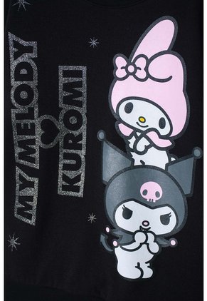 Buzo De My Melody & Kuromi Negro De Diseño Cerrado Para Niña 10