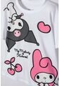 Camiseta De My Melody & Kuromi Blanca Estampada En Frente Para Niña 10 de My Melody & Kuromi