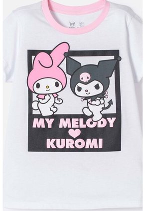 Pijama De My Melody & Kuromi Gris Y Blanca De Pantalón Largo Para Niña 8