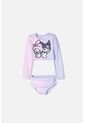 Conjunto De Baño De My Melody & Kuromi Rosado Y Lavanda Manga Larga Para Niña 8 de My Melody & Kuromi