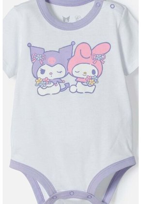Body De My Melody & Kuromi Blanco Con Broches En Entrepierna Para Bebé Niña 3-6