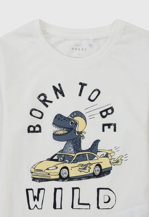 Camiseta Manga Larga Blanco-Azul-Amarillo Name It