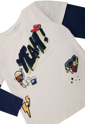 Camiseta Manga Larga Blanco-Azul Name It