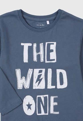 Camiseta Manga Larga Azul-Blanco Name It