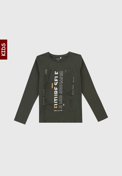 Camiseta Manga Larga Verde-Blanco-Naranja Name It