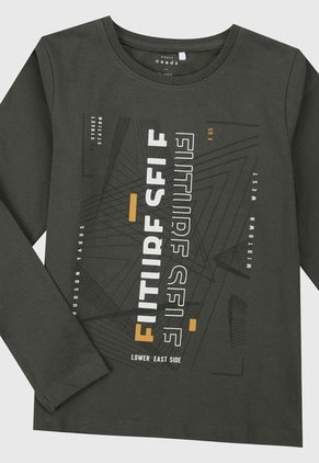 Camiseta Manga Larga Verde-Blanco-Naranja Name It