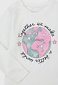 Camiseta Manga Larga Marfil-Rosa-Verde Name It de Name It