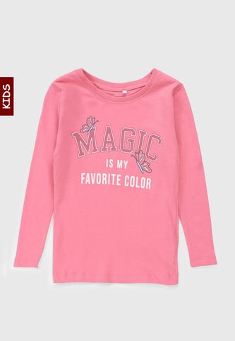 Name It - Camiseta Manga Larga Rosa-Blanco-Azul Name It