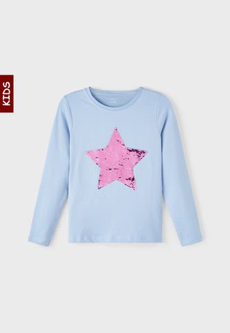 Name It - Camiseta Manga Larga Celeste-Violeta Name It