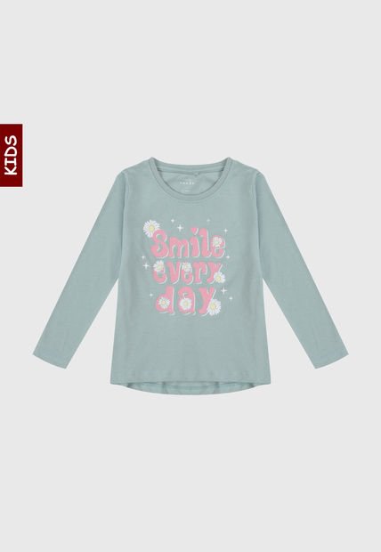 Camiseta Manga Larga Verde-Rosa-Blanco Name It