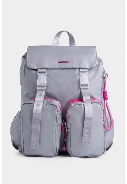 Bolso Tipo Tula Morral En Textil Para Mujer Con Bolsillo Frontal Removible Bolso Tipo Tula Morral En Textil Para Mujer Con Bolsillo Frontal Removible Plata NAPPA