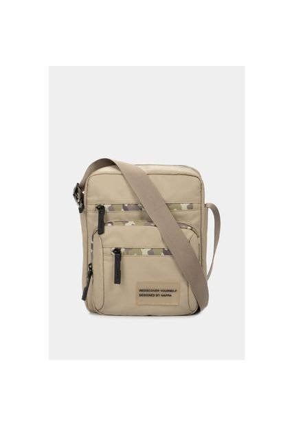 Bolso Para Hombre Manos Libres Horizontal En Lona Con Cierres Impermeables Camuflados Bolso Para Hombre Manos Libres Horizontal En Lona Con Cierres Impermeables Camuflados Arena NAPPA