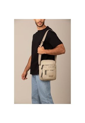 Bolso Para Hombre Manos Libres Horizontal En Lona Con Cierres Impermeables Camuflados Bolso Para Hombre Manos Libres Horizontal En Lona Con Cierres Impermeables Camuflados Arena NAPPA