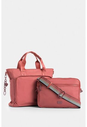 Bolso Tipo Shopping Mediano Con Cierre Principal Y Bolsillo Frontal Bolso Tipo Shopping Mediano Con Cierre Principal Y Bolsillo Frontal Rosado NAPPA