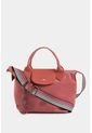 Bolso Tipo Baguette Mediano Con Tapa Y Doble Cargadera Bolso Tipo Baguette Mediano Con Tapa Y Doble Cargadera Rosado NAPPA de Nappa