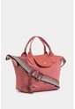 Bolso Tipo Baguette Mediano Con Tapa Y Doble Cargadera Bolso Tipo Baguette Mediano Con Tapa Y Doble Cargadera Rosado NAPPA de Nappa
