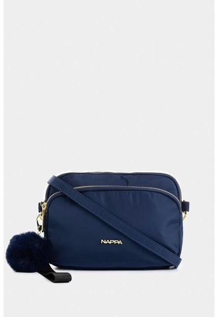 Bolso Tipo Manos Libres En Lona Con Cierres Metalicos Para Mujer Bolso Tipo Manos Libres En Lona Con Cierres Metalicos Para Mujer Azul NAPPA