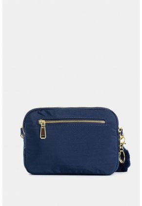 Bolso Tipo Manos Libres En Lona Con Cierres Metalicos Para Mujer Bolso Tipo Manos Libres En Lona Con Cierres Metalicos Para Mujer Azul NAPPA