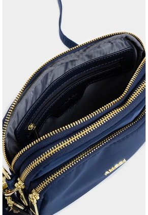 Bolso Tipo Manos Libres En Lona Con Cierres Metalicos Para Mujer Bolso Tipo Manos Libres En Lona Con Cierres Metalicos Para Mujer Azul NAPPA