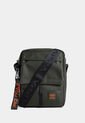 Bolso Manos Libres Verde Militar-Negro-Naranja Nappa Pratt de Nappa