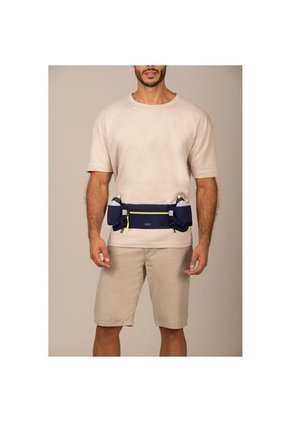 Bolso Tipo Riñonera Deportiva En Lona Repelente Al Agua Doble Compartimento Para Termo Bolso Tipo Riñonera Deportiva En Lona Repelente Al Agua Doble Compartimento Para Termo Azul NAPPA