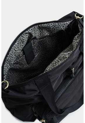 Bolso Tipo Shopping En Textil Con Bolsillo Frontal Removible Bolso Tipo Shopping En Textil Con Bolsillo Frontal Removible Negro NAPPA