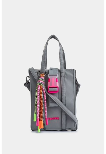 Bolso Tipo Bandolera En Textil Para Mujer Con Llavero Removible En Silueta De Moda Bolso Tipo Bandolera En Textil Para Mujer Con Llavero Removible En Silueta De Moda Gris NAPPA