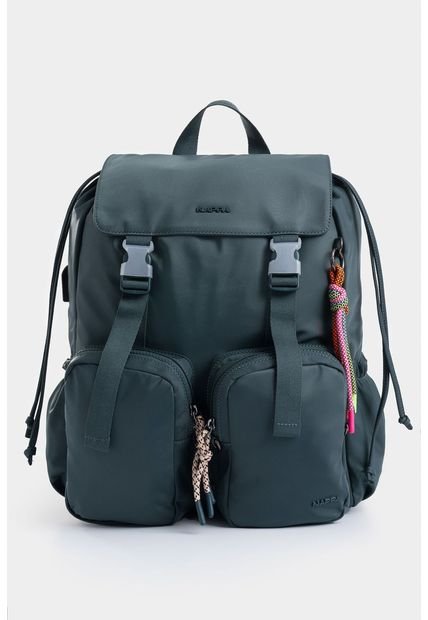 Bolso Tipo Tula Morral En Textil Para Mujer Con Bolsillo Frontal Removible Bolso Tipo Tula Morral En Textil Para Mujer Con Bolsillo Frontal Removible Verde Oliva NAPPA