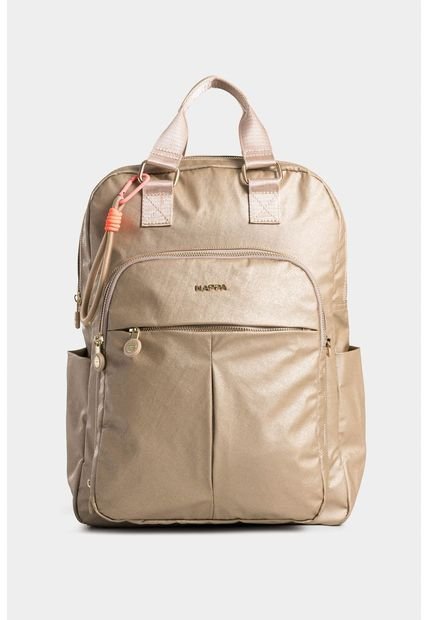 Bolso Tipo Morral Grande Con Bolsillo Removible Bolso Tipo Morral Grande Con Bolsillo Removible Dorado NAPPA