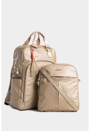 Bolso Tipo Morral Grande Con Bolsillo Removible Bolso Tipo Morral Grande Con Bolsillo Removible Dorado NAPPA