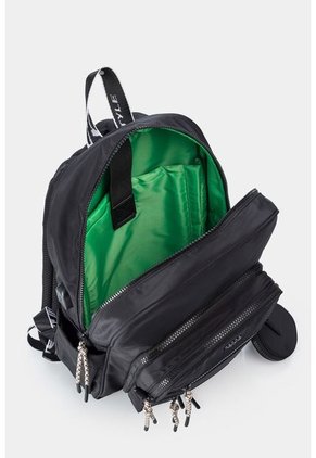 Morral En Textil Para Mujer Con Bolsillo Frontal Removible Morral En Textil Para Mujer Con Bolsillo Frontal Removible Negro NAPPA