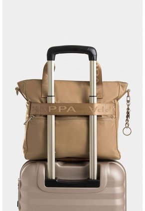 Bolso Tipo Shopping Mediano Con Cierre Principal Y Bolsillo Frontal Bolso Tipo Shopping Mediano Con Cierre Principal Y Bolsillo Frontal Crema NAPPA