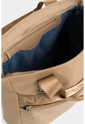 Bolso Tipo Shopping Mediano Con Cierre Principal Y Bolsillo Frontal Bolso Tipo Shopping Mediano Con Cierre Principal Y Bolsillo Frontal Crema NAPPA