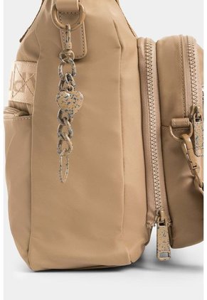 Bolso Tipo Shopping Mediano Con Cierre Principal Y Bolsillo Frontal Bolso Tipo Shopping Mediano Con Cierre Principal Y Bolsillo Frontal Crema NAPPA