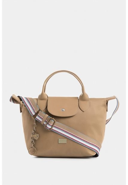 Bolso Tipo Baguette Mediano Con Tapa Y Doble Cargadera Bolso Tipo Baguette Mediano Con Tapa Y Doble Cargadera Crema NAPPA