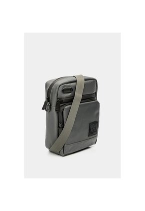 Bolso Tipo Manos Libres Para Hombre En Lona Con Bolsillo Frontal Bolso Tipo Manos Libres Para Hombre En Lona Con Bolsillo Frontal Gris NAPPA