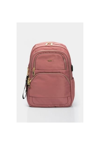 Bolso Tipo Tula Morral Para Mujer En Lona Con Bolsillos Frontales Bolso Tipo Tula Morral Para Mujer En Lona Con Bolsillos Frontales Rosado NAPPA