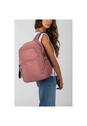 Bolso Tipo Tula Morral Para Mujer En Lona Con Bolsillos Frontales Bolso Tipo Tula Morral Para Mujer En Lona Con Bolsillos Frontales Rosado NAPPA