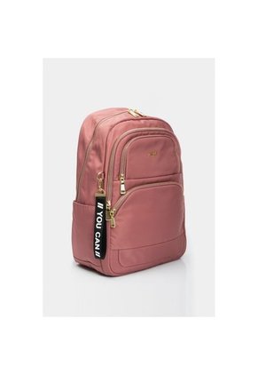 Bolso Tipo Tula Morral Para Mujer En Lona Con Bolsillos Frontales Bolso Tipo Tula Morral Para Mujer En Lona Con Bolsillos Frontales Rosado NAPPA