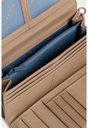 Billetera Mediana Plegable Con Tapa Y Monedero Interno Billetera Mediana Plegable Con Tapa Y Monedero Interno Crema NAPPA