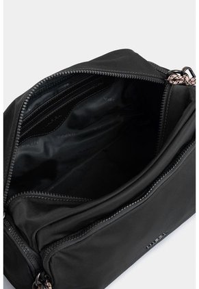 Bolso Baguette En Textil Para Mujer Con Llavero Removible Y Jaladeras De Moda Bolso Baguette En Textil Para Mujer Con Llavero Removible Y Jaladeras De Moda Negro NAPPA