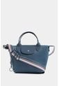 Bolso Tipo Baguette Mediano Con Tapa Y Doble Cargadera Bolso Tipo Baguette Mediano Con Tapa Y Doble Cargadera Azul Aguamarina NAPPA de Nappa