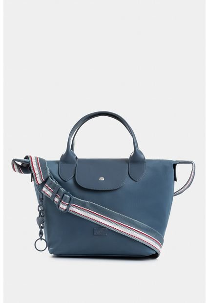 Bolso Tipo Baguette Mediano Con Tapa Y Doble Cargadera Bolso Tipo Baguette Mediano Con Tapa Y Doble Cargadera Azul Aguamarina NAPPA