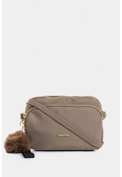 Bolso Tipo Manos Libres En Lona Con Cierres Metalicos Para Mujer Bolso Tipo Manos Libres En Lona Con Cierres Metalicos Para Mujer Arena NAPPA